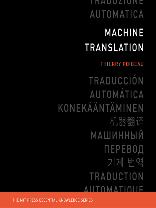 Title details for Machine Translation by Thierry Poibeau - Available